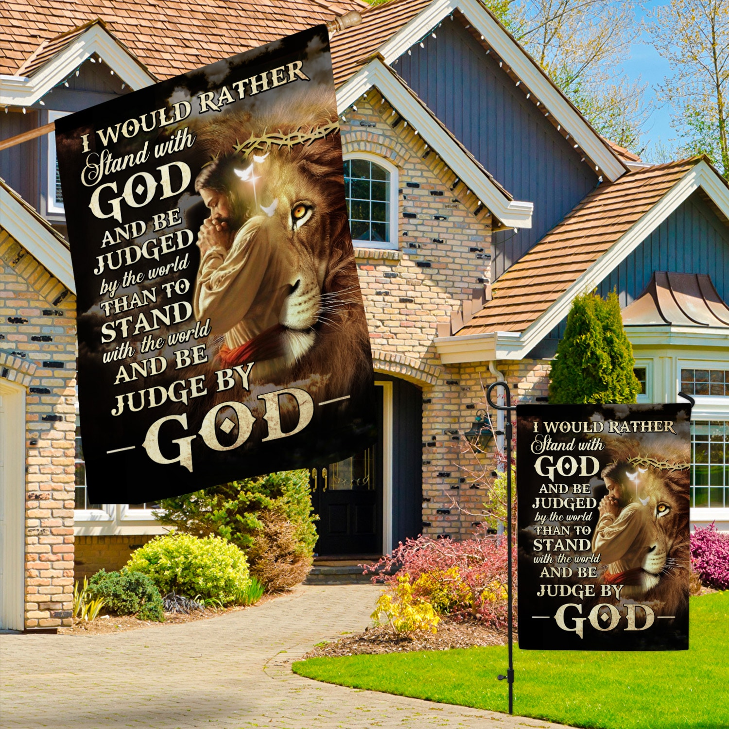 1O. Stand With God30x40 Garden & House Mockup 3