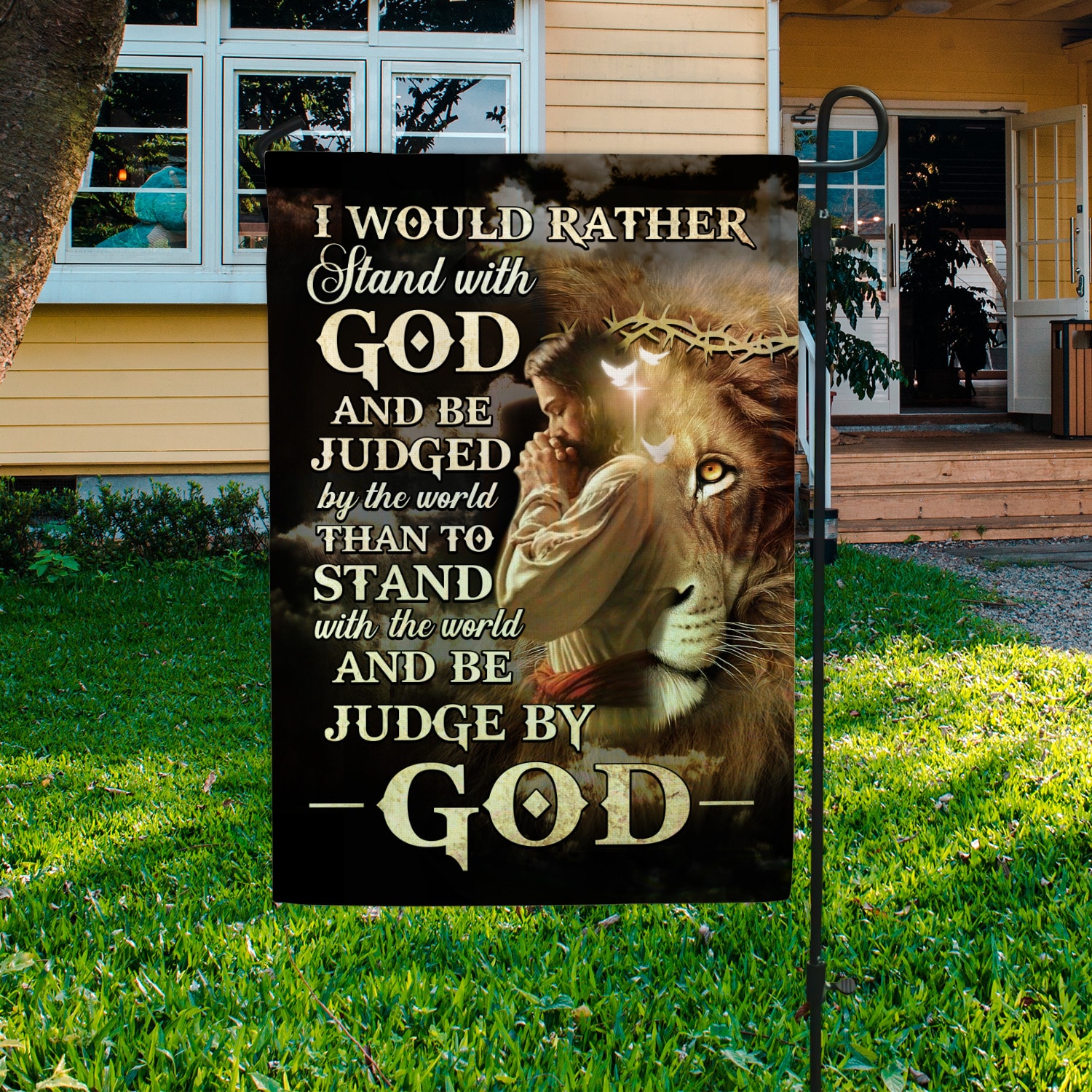 1O. Stand With God30x40 Garden Flag Mockup 3