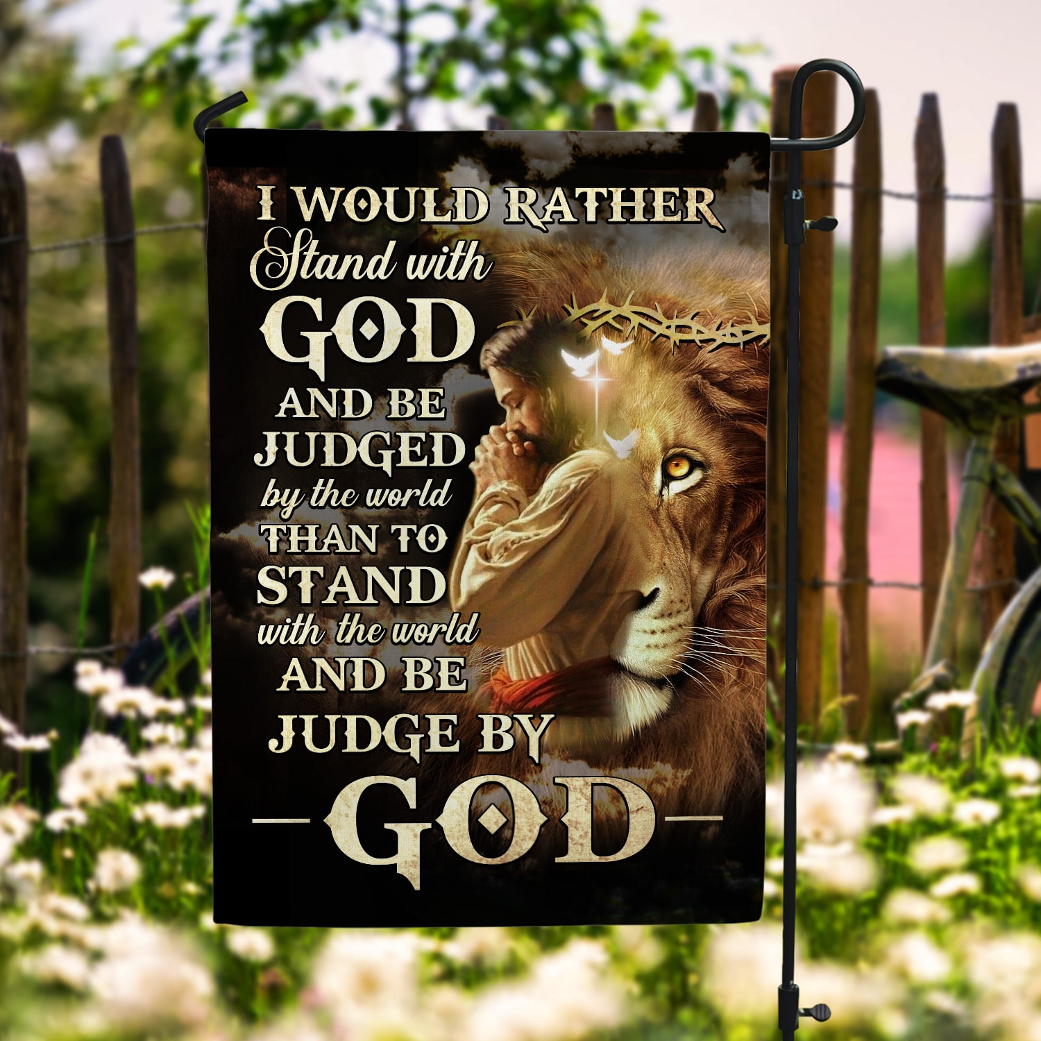 1O. Stand With God30x40 Garden Flag Mockup 6