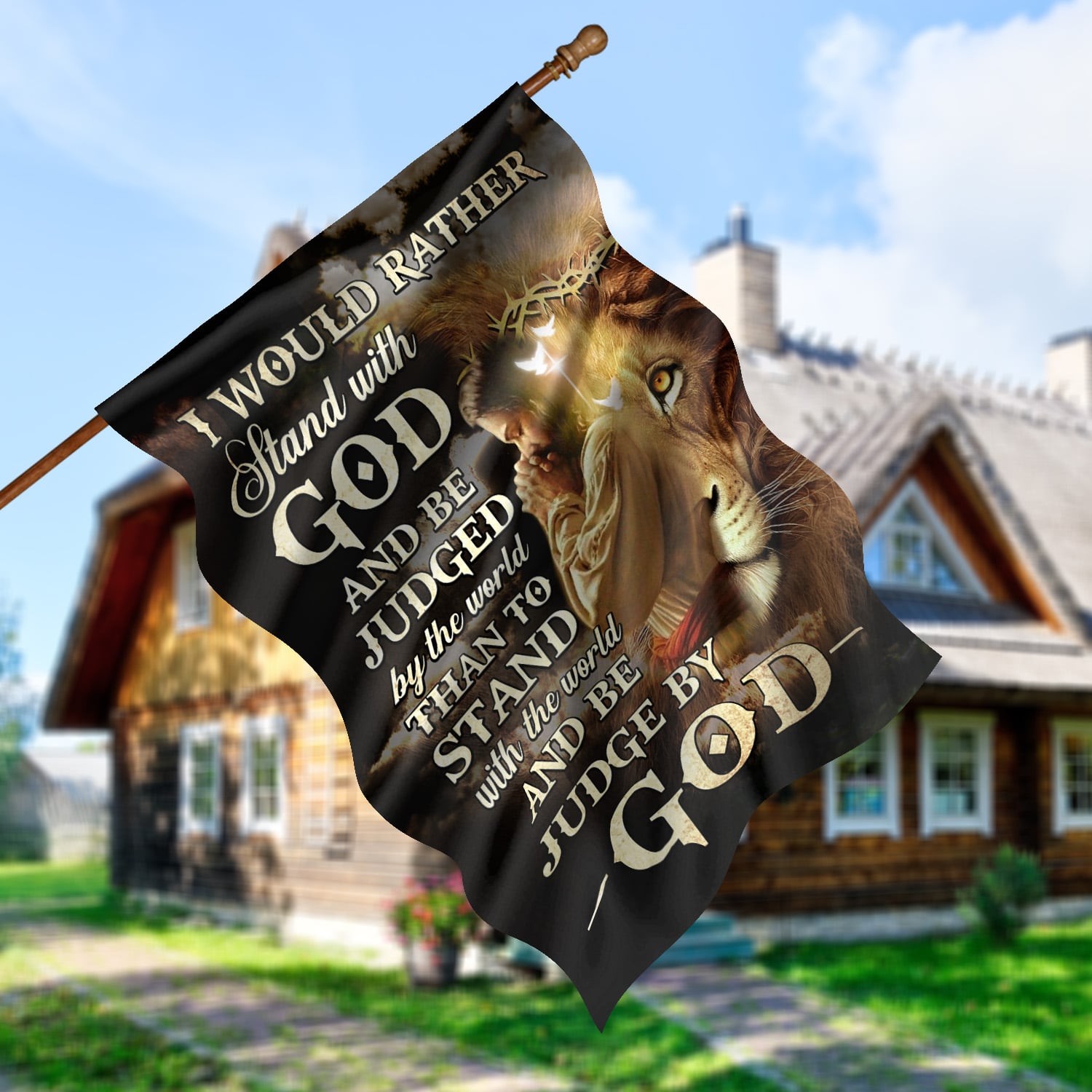 1O. Stand With God30x40 House Flag Mockup 5
