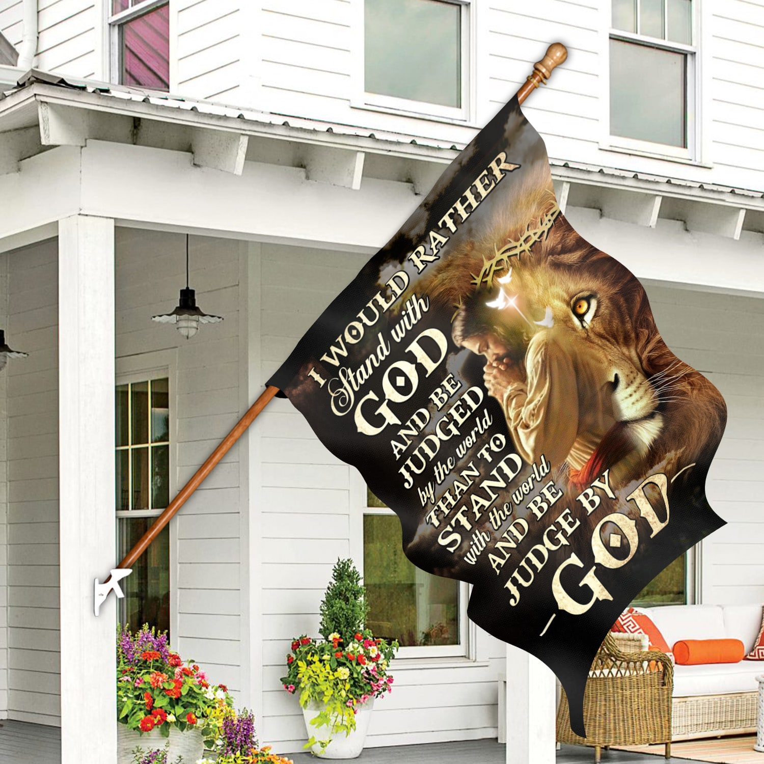 1O. Stand With God30x40 House Flag Mockup 7