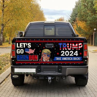 Alternative view of Let's Go Brandon Trump 2024 Take America Back Truck Tailgate Decal Sticker Wrap - Vinyl Graphic Decal Bumper Sticker