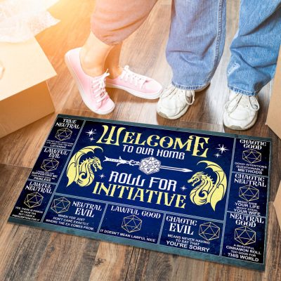 Alternative view of Welcome To Our Home Roll For Initiative Funny Gaming House Doormat - Outdoor Doormat