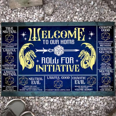 Welcome To Our Home Roll For Initiative Funny Gaming House Doormat - Outdoor Doormat