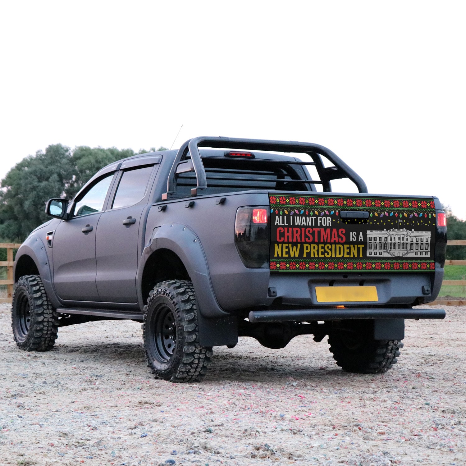 1Th. Christmas New President Tailgate Wrap (2) Tailgate Wrap Mockup 15