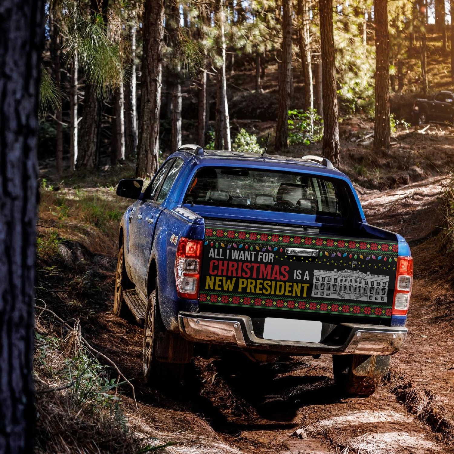 1Th. Christmas New President Tailgate Wrap (2) Tailgate Wrap Mockup 16