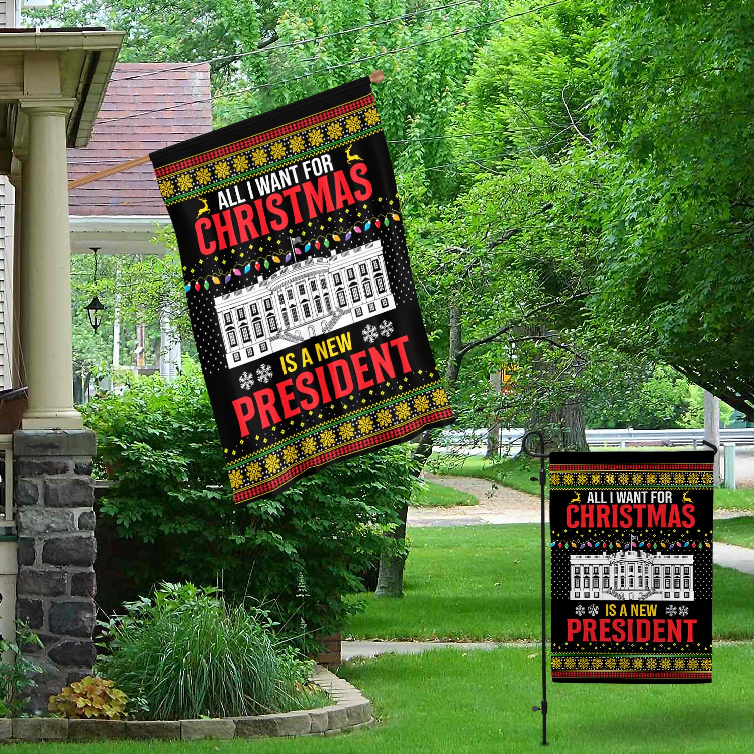 1Th. Christmas New President Garden & House Mockup 1