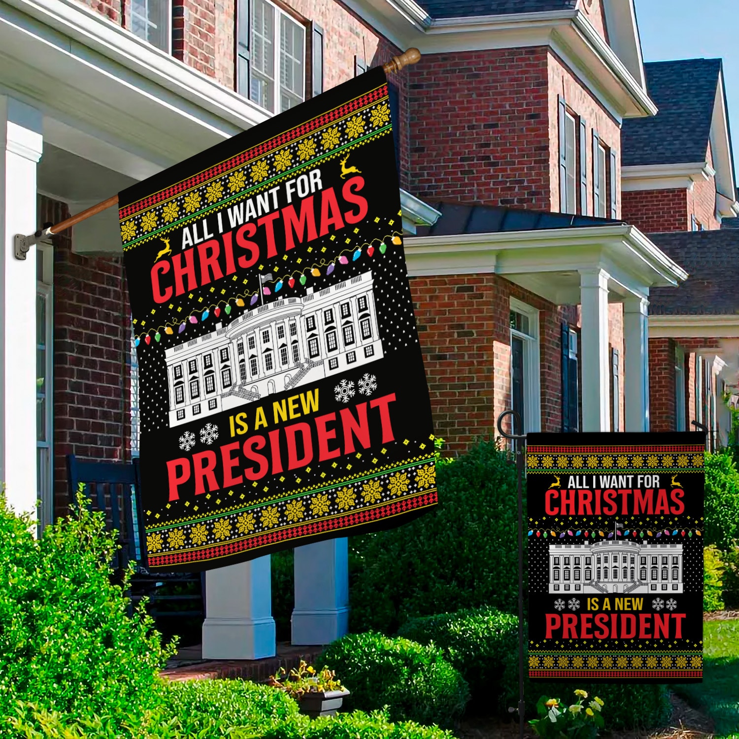1Th. Christmas New President Garden & House Mockup 2