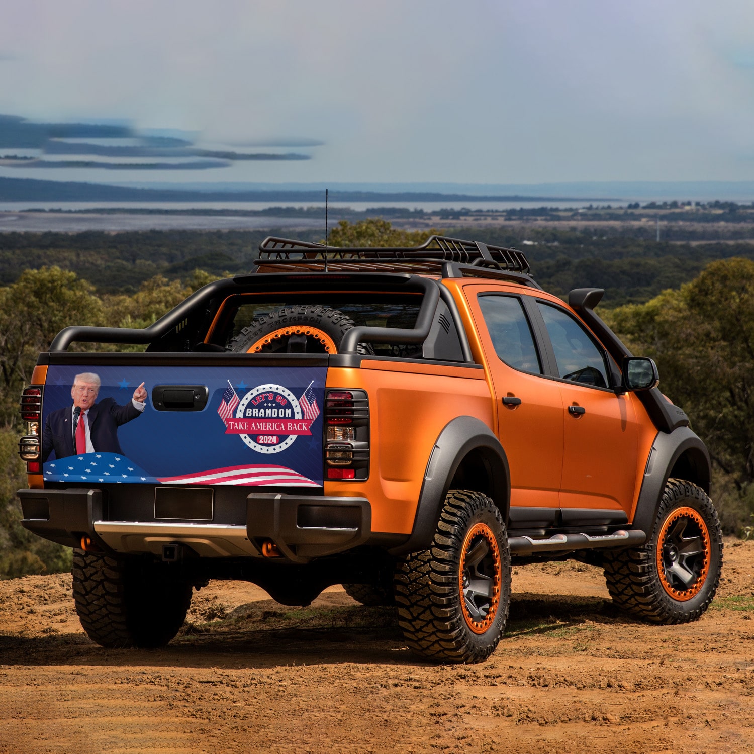 2Th. Let's Go Brandon(6) Tailgate Wrap Mockup 7