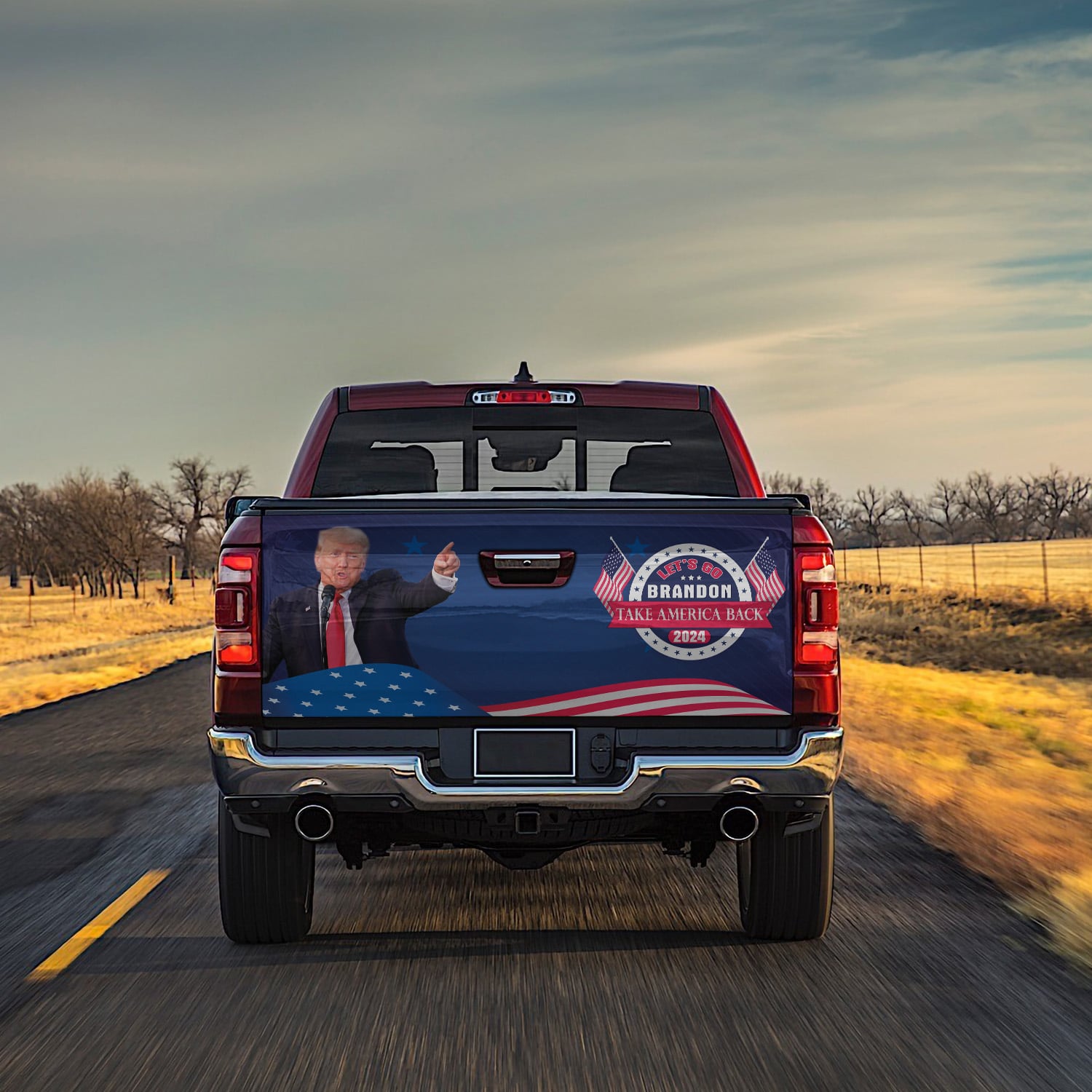 2Th. Let's Go Brandon(6) Tailgate Wrap Mockup 13