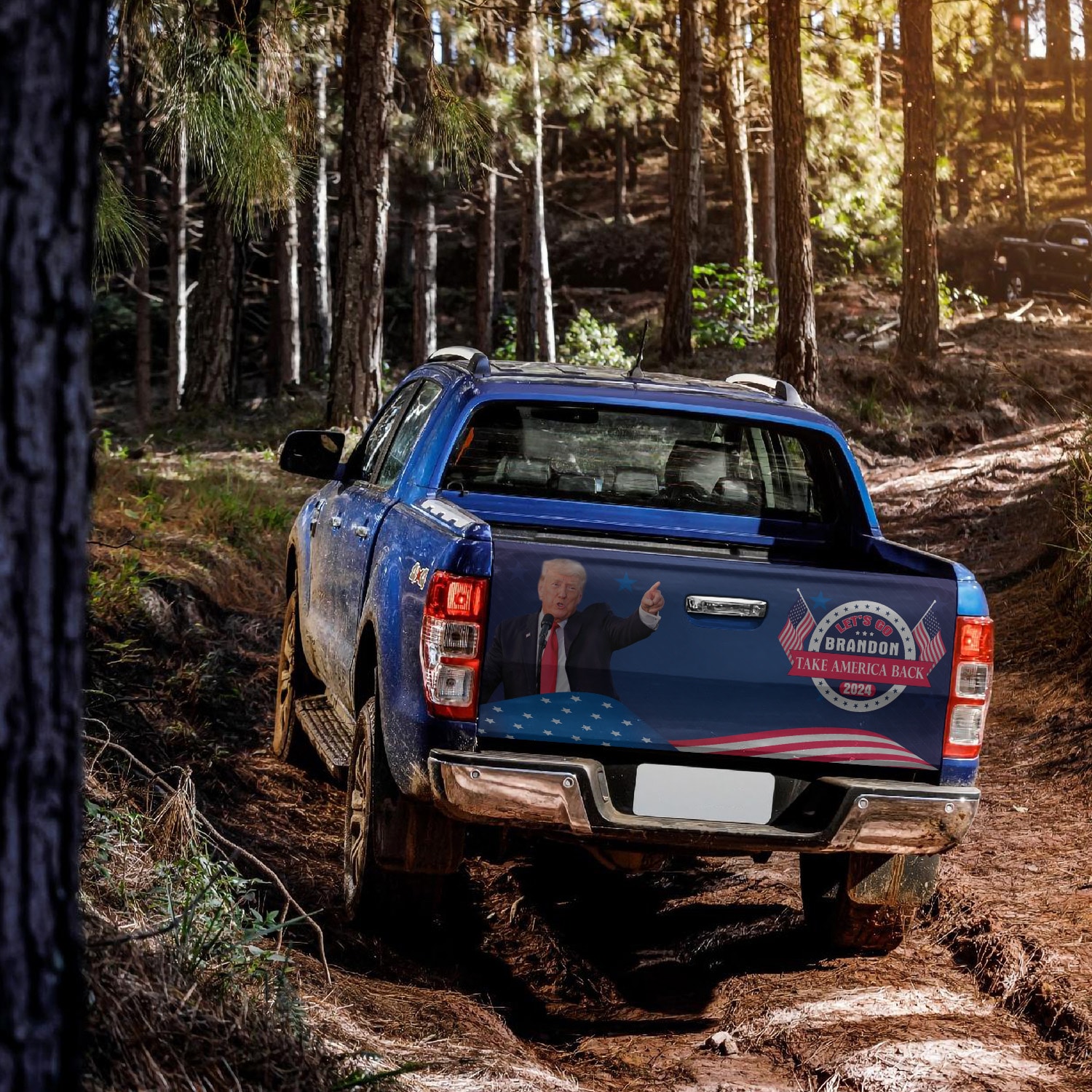 2Th. Let's Go Brandon(6) Tailgate Wrap Mockup 16