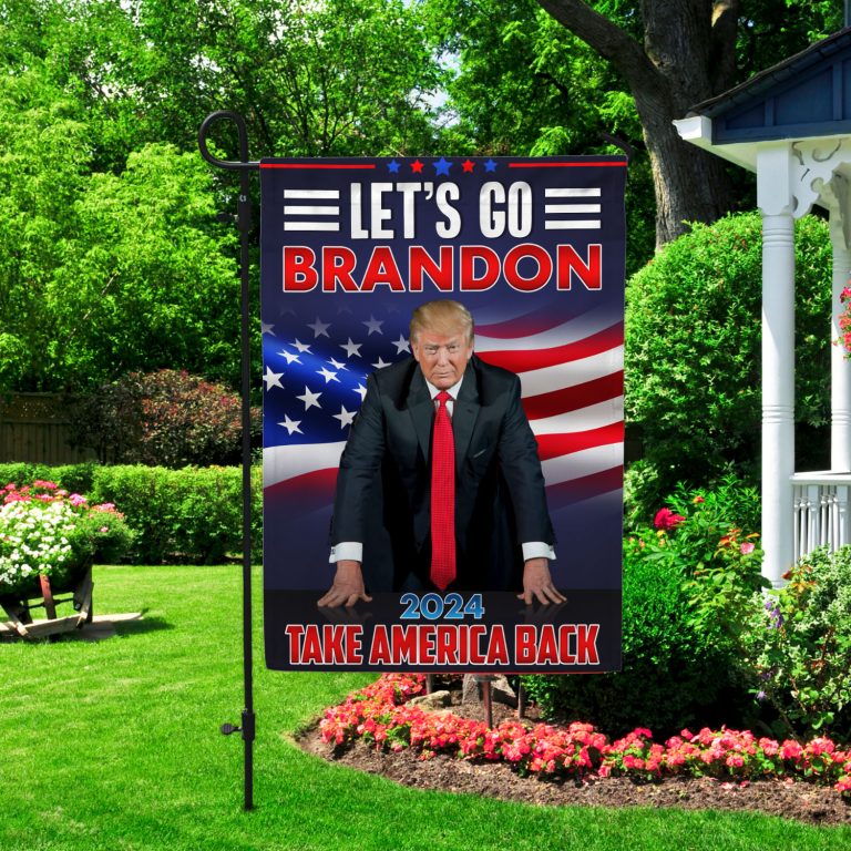 7vt. Let's Go Brandon Take America Back Garden Flag Mockup 2