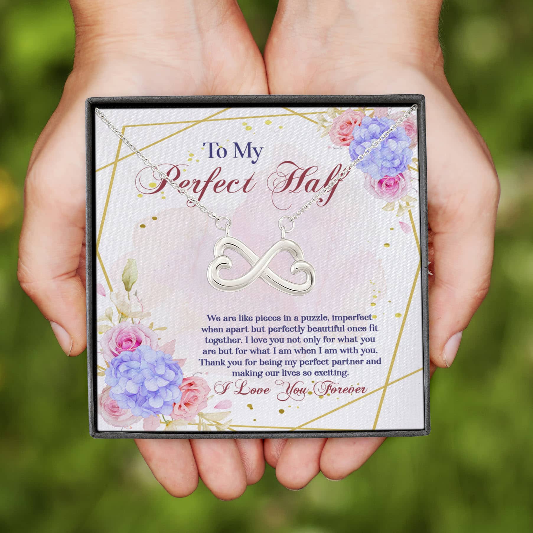 7vt. To My Perfect Half Infinity Heart Necklace (silver) 7vt. To My Perfect Half Infinity Heart Necklace (silver)