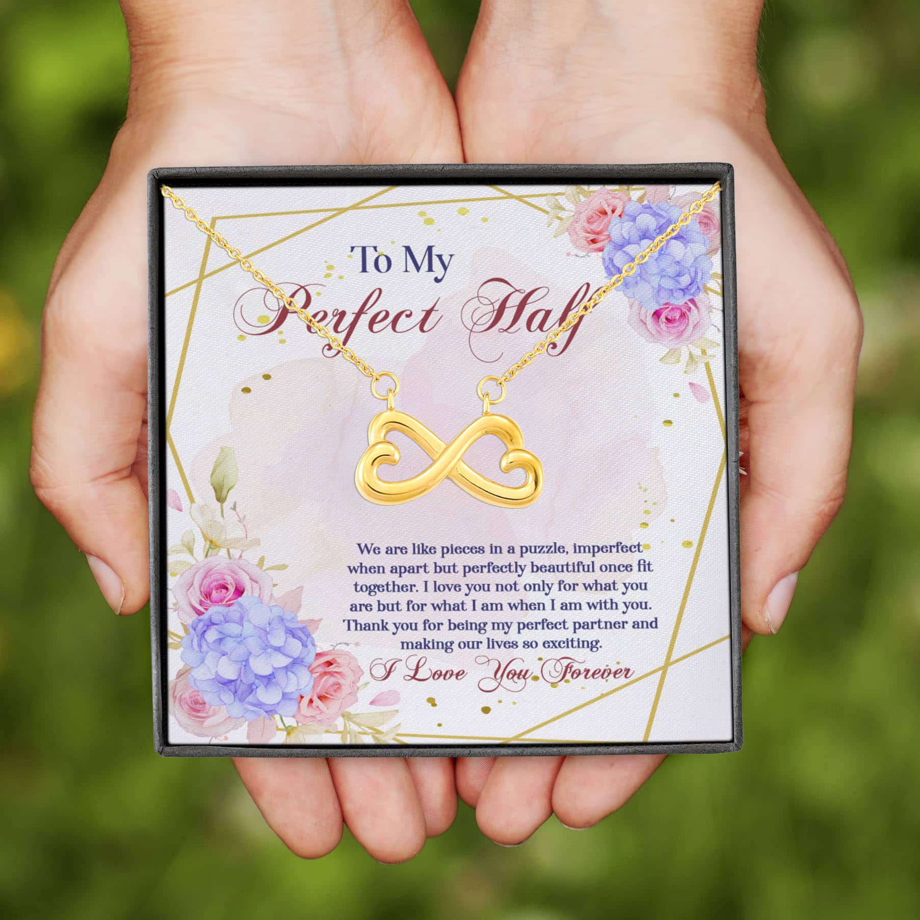 7vt. To My Perfect Half Infinity Heart Necklace (gold) 7vt. To My Perfect Half Infinity Heart Necklace (gold)