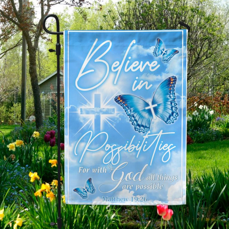 8. Believe In Possibilities Garden Flag Mockup 5