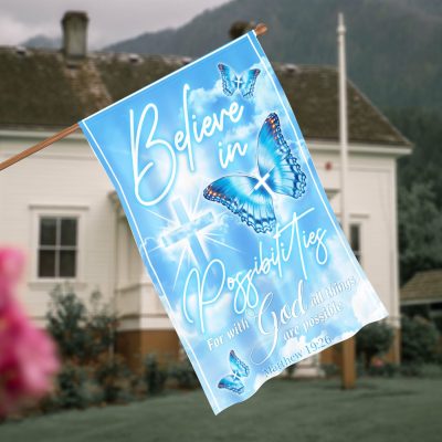 8. Believe In Possibilities House Flag Mockup 4