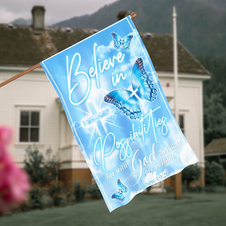 8. Believe In Possibilities House Flag Mockup 4