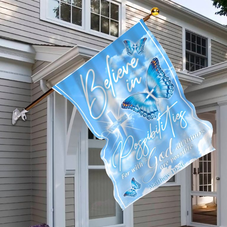 8. Believe In Possibilities House Flag Mockup 6