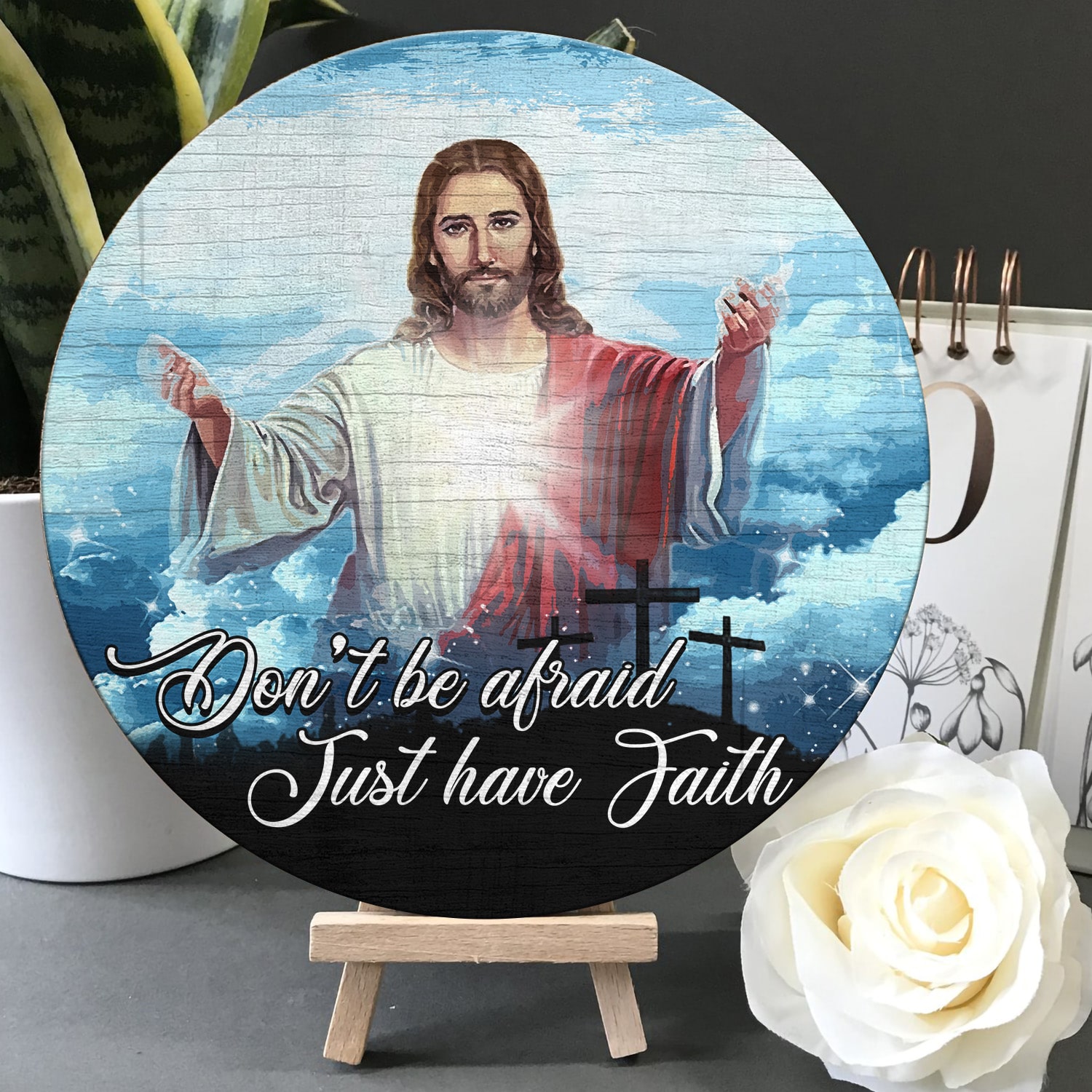 3o. Don't Be Afraid Door Sign Mockup 5 3o. Don't Be Afraid Door Sign Mockup 5