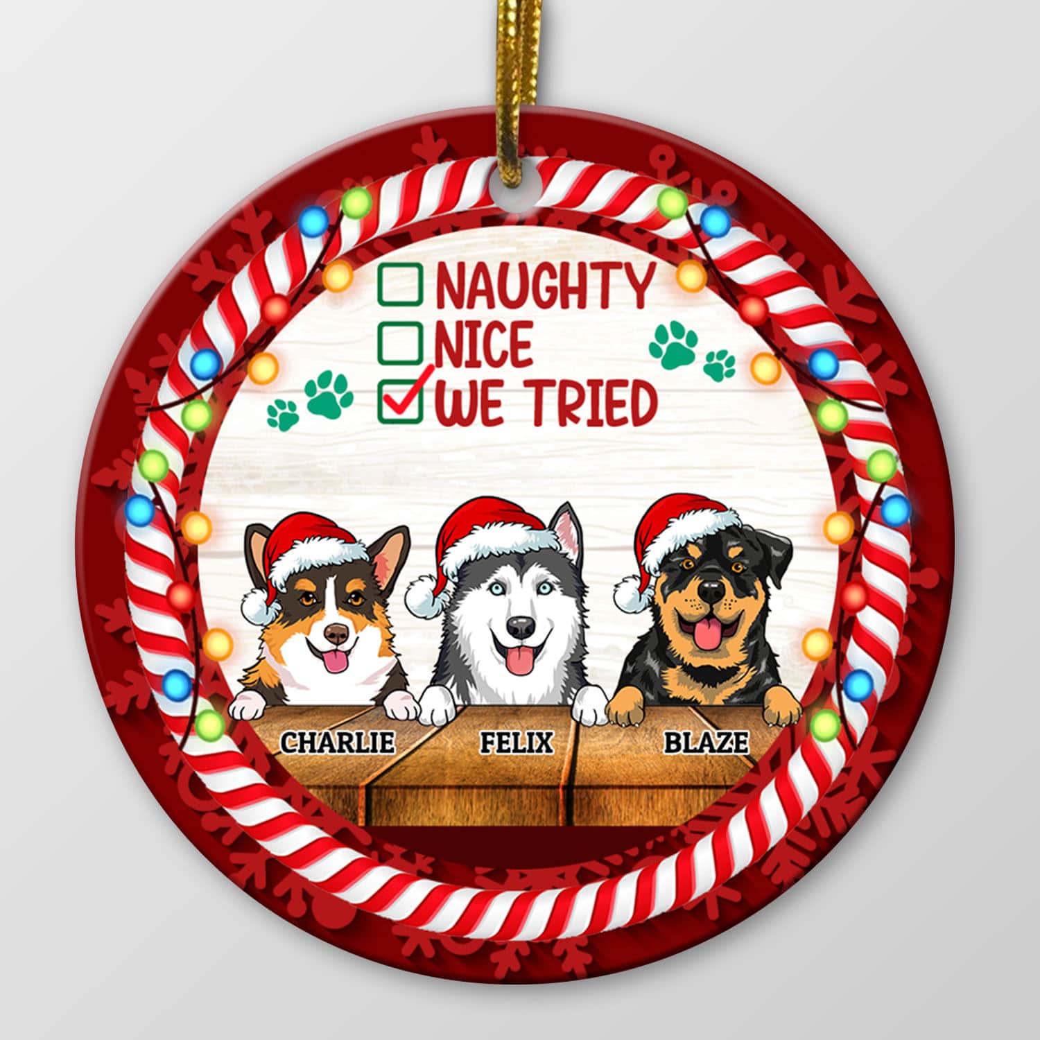 7vt. Naughty Nice We Tried Ornament Mk4 7vt. Naughty Nice We Tried Ornament Mk4