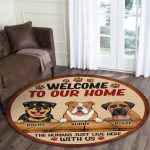 1. Welcome To Our Home Round Rug Mockup 5