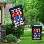5vt. Solve The Puzzle Let's Go Brandon Flag Garden & House Mockup 1