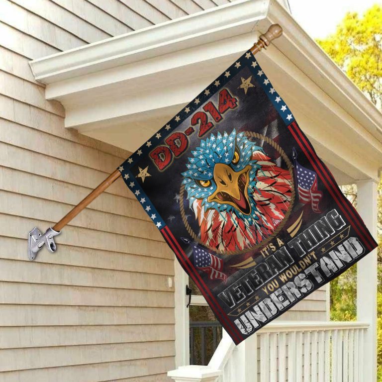 3kt. Dd 214 It's A Veteran 30x40 House Flag Mockup 2