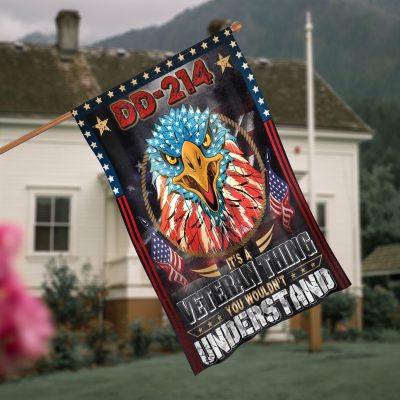 3kt. Dd 214 It's A Veteran 30x40 House Flag Mockup 4
