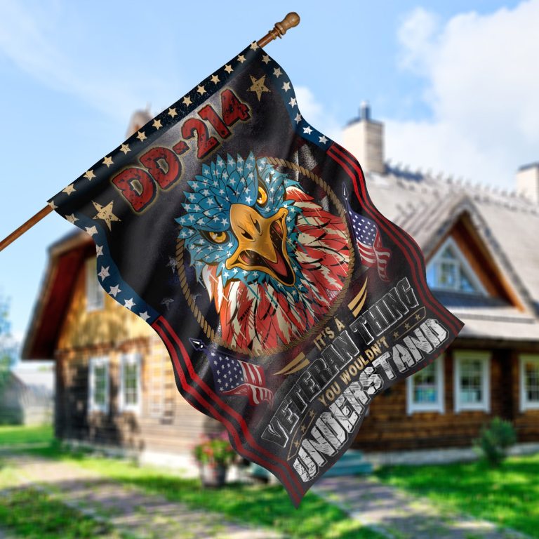 3kt. Dd 214 It's A Veteran 30x40 House Flag Mockup 5