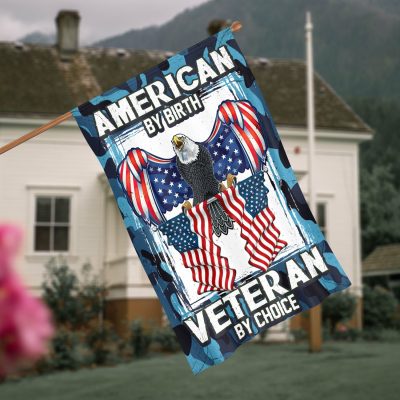 6kt. American By Birth Veteran 30x40 House Flag Mockup 4