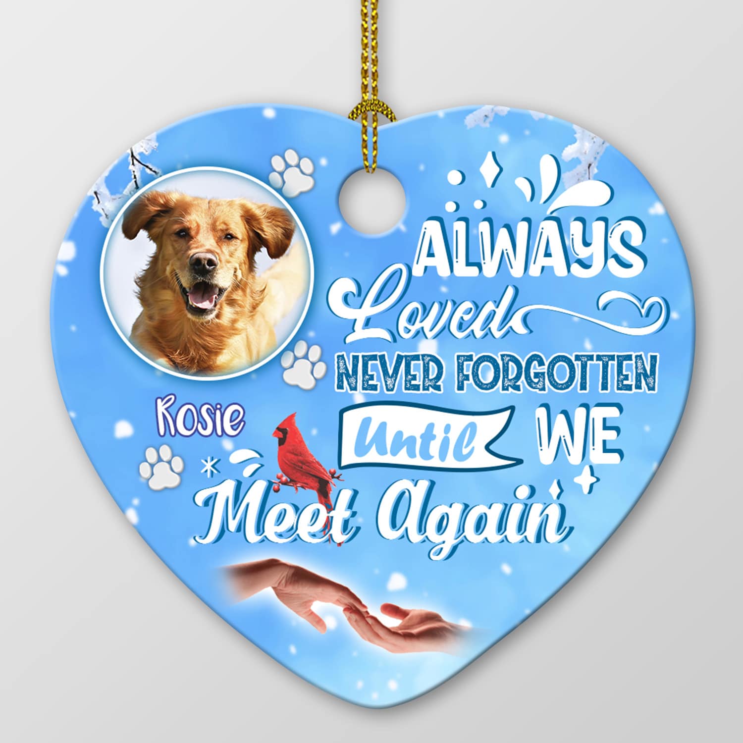 4kt. Always Loved Never Forgetten (sample Design) Heart Ornament Mockup Simple 4kt. Always Loved Never Forgetten (sample Design) Heart Ornament Mockup Simple