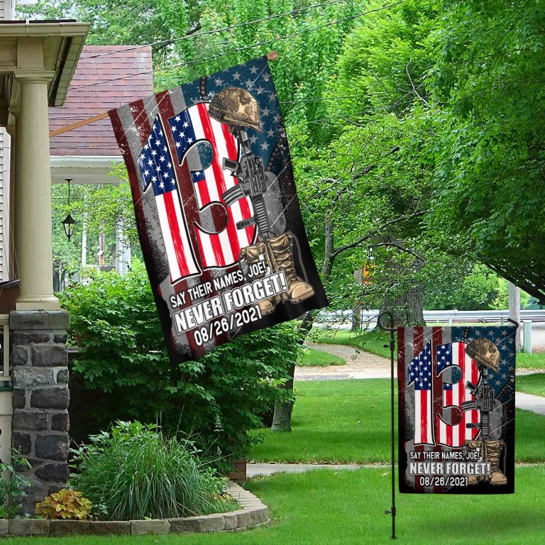 10vt. Say Their Names Joe Flag Garden & House Mockup 1