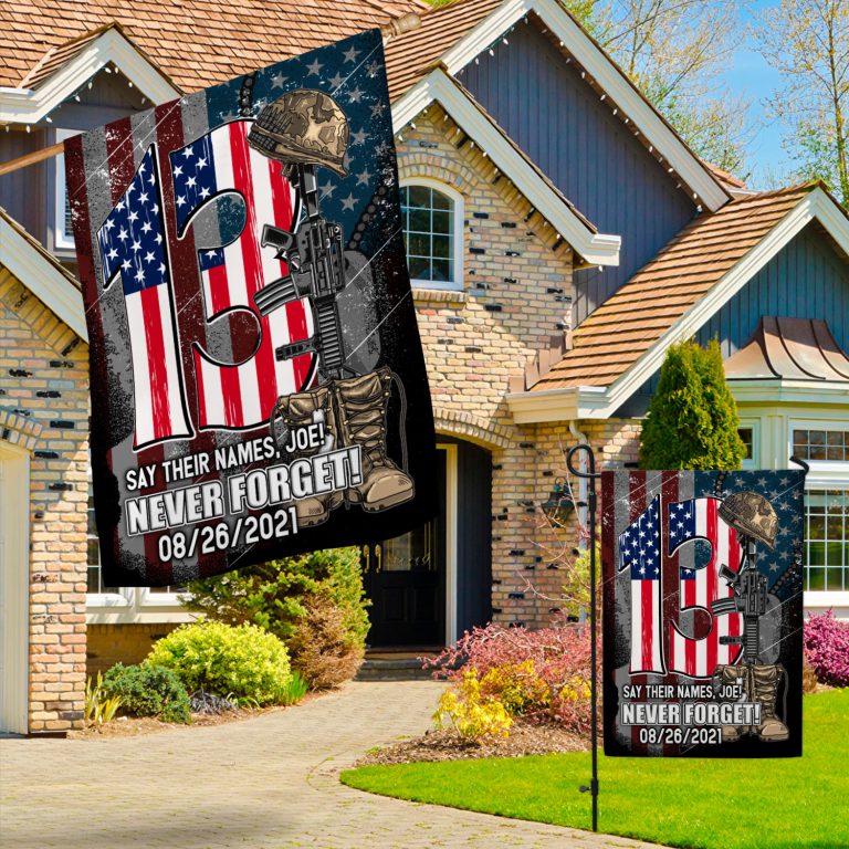 10vt. Say Their Names Joe Flag Garden & House Mockup 3