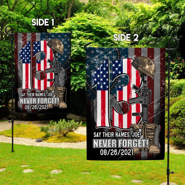10vt. Say Their Names Joe Flag Garden Flag Mockup 2 Side