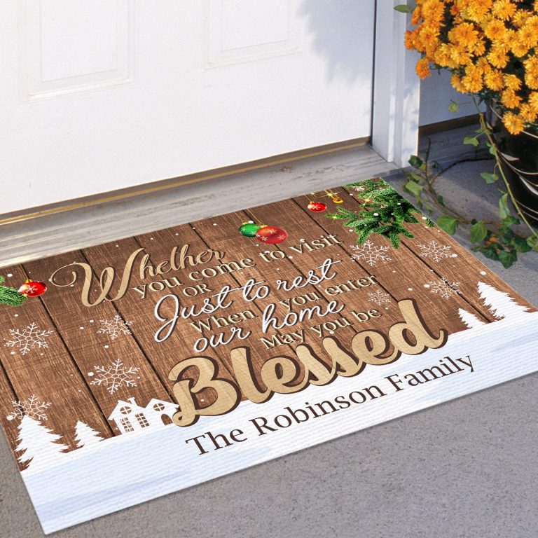 1p. Come To Visit (sample Design) Doormat Mockup 11