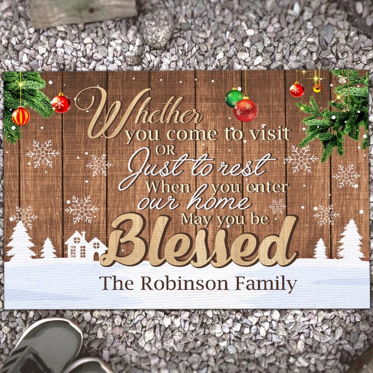 1p. Come To Visit (sample Design) Doormat Mockup 13
