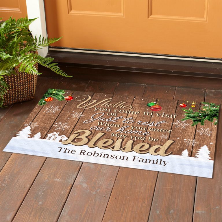 1p. Come To Visit (sample Design) Doormat Mockup 1