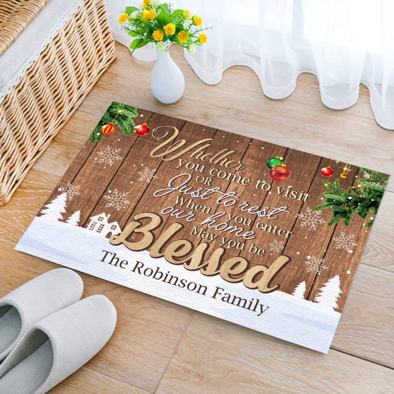 1p. Come To Visit (sample Design) Doormat Mockup 2