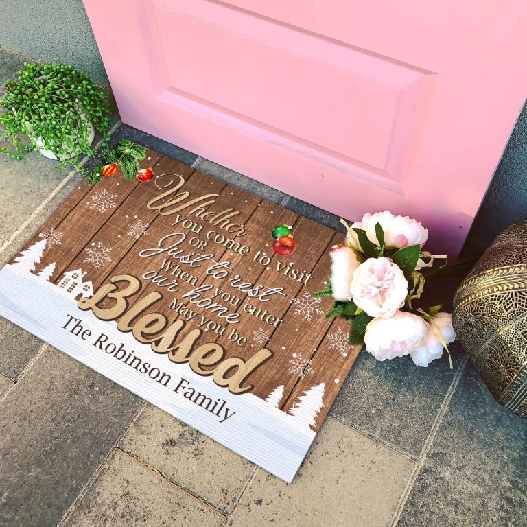 1p. Come To Visit (sample Design) Doormat Mockup 4