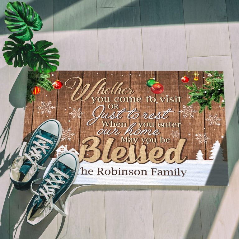 1p. Come To Visit (sample Design) Doormat Mockup 5