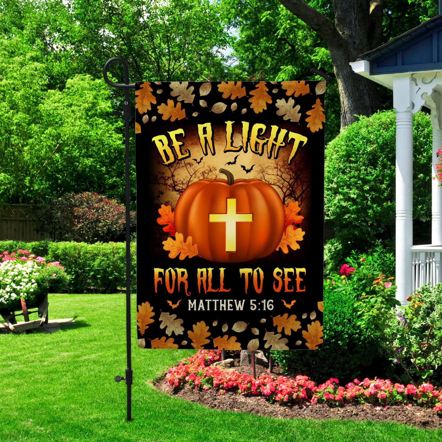 1th. Be A Light Garden Flag Mockup 2fx 1th. Be A Light Garden Flag Mockup 2fx