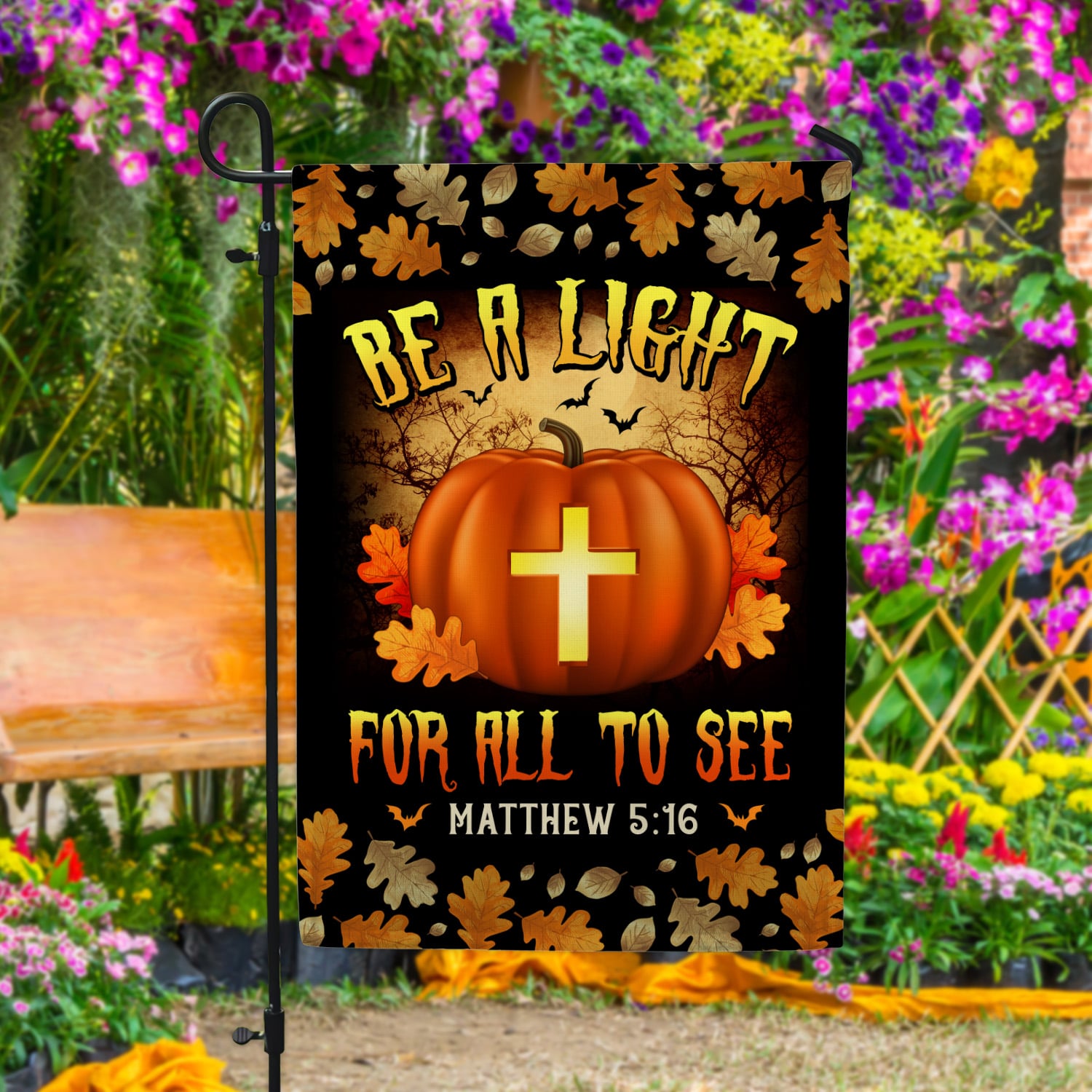 1th. Be A Light Garden Flag Mockup 4 1th. Be A Light Garden Flag Mockup 4