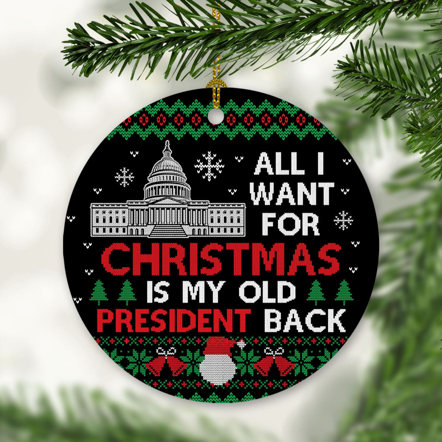 6vt. Old President All I Want Ornament Mockup 6vt. Old President All I Want Ornament Mockup