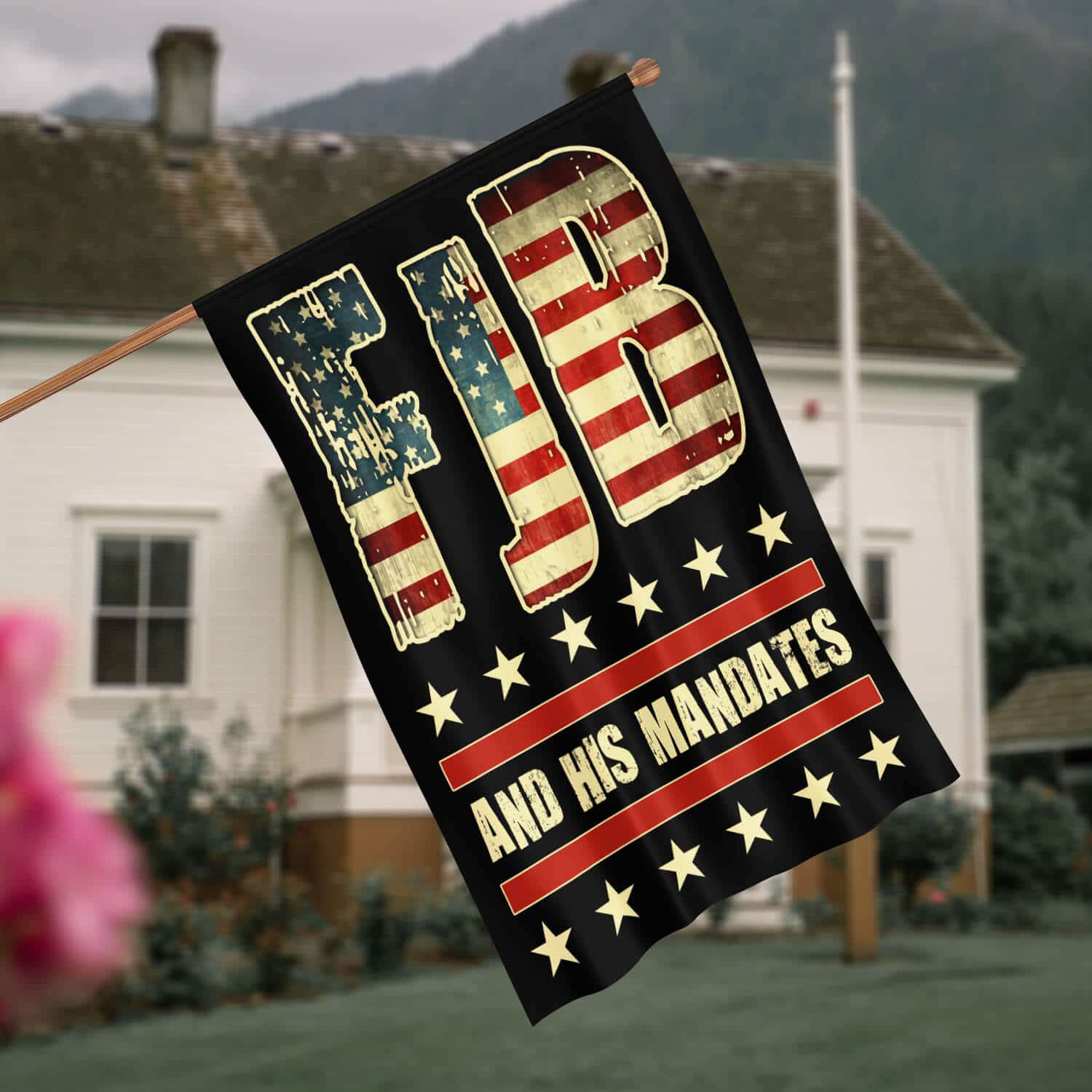 30x40 House Flag Mockup 4 30x40 House Flag Mockup 4