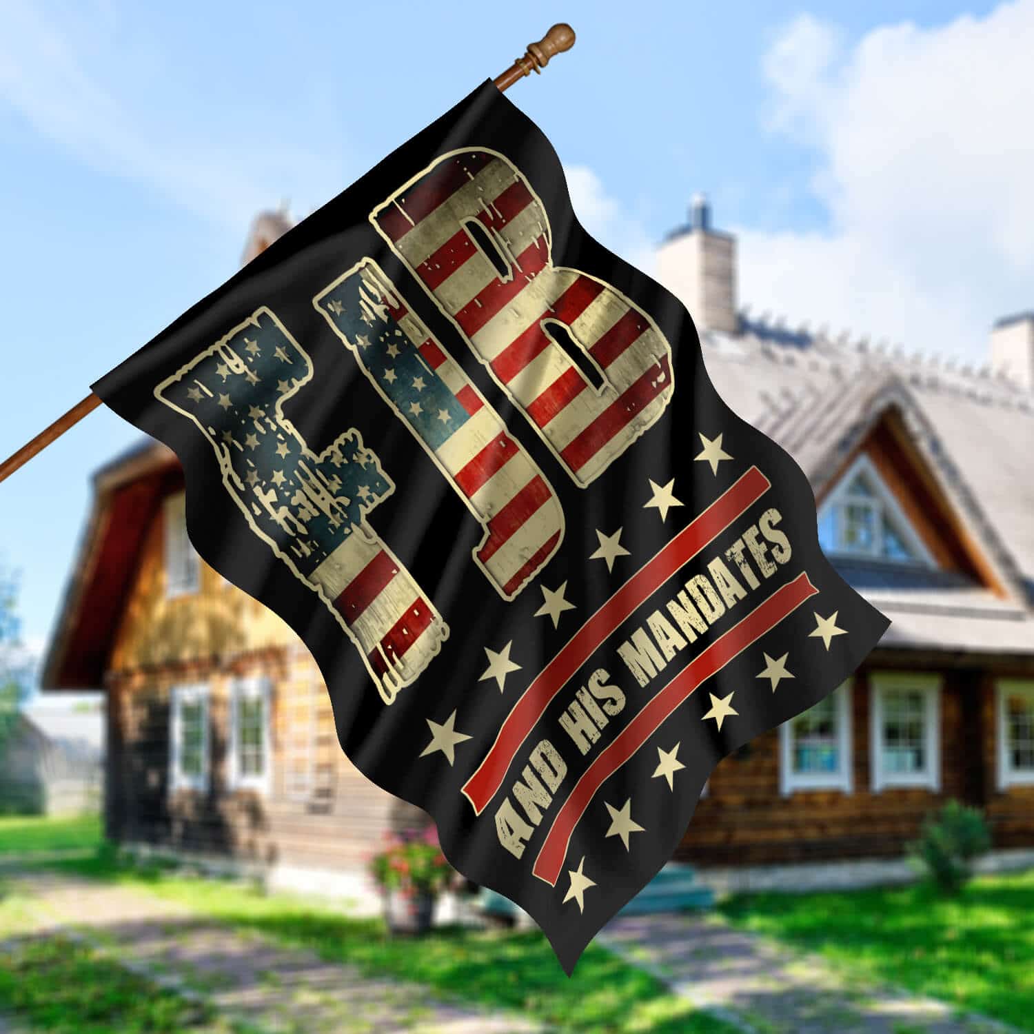 30x40 House Flag Mockup 5 30x40 House Flag Mockup 5