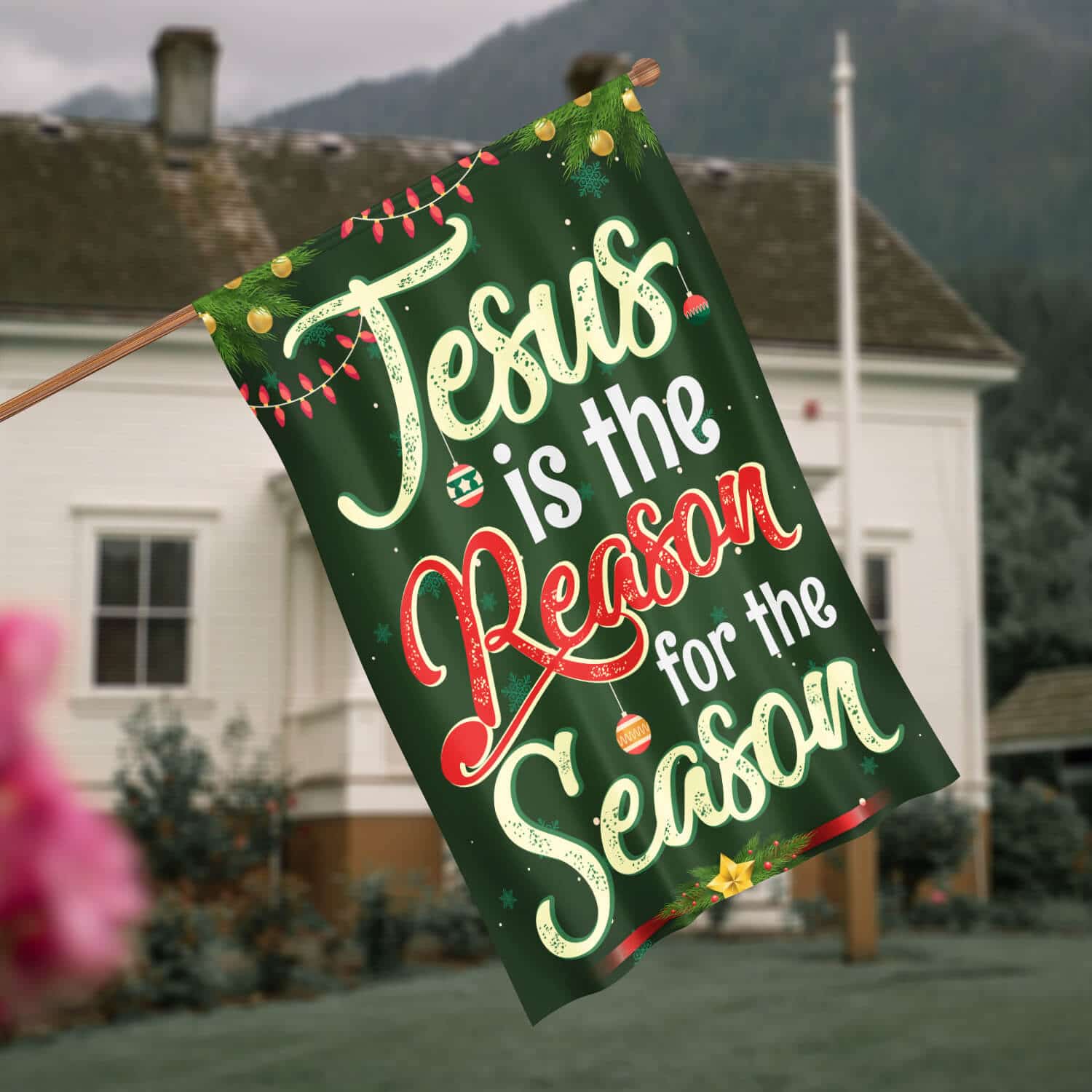 30x40 House Flag Mockup 4 30x40 House Flag Mockup 4