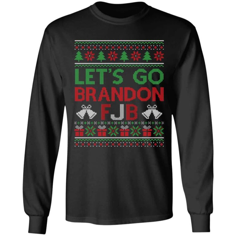 1TM. Let's Go Brandon Ugly Christmas, Black, Long Sleeve