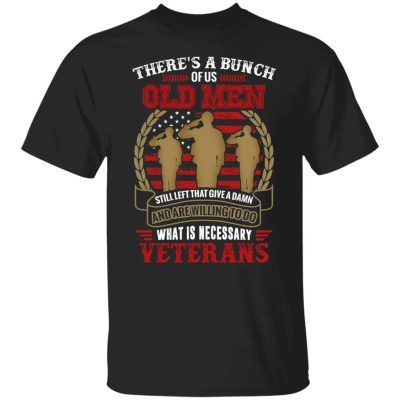 2TM. Old Men Veterans, Black, Unisex T-Shirt