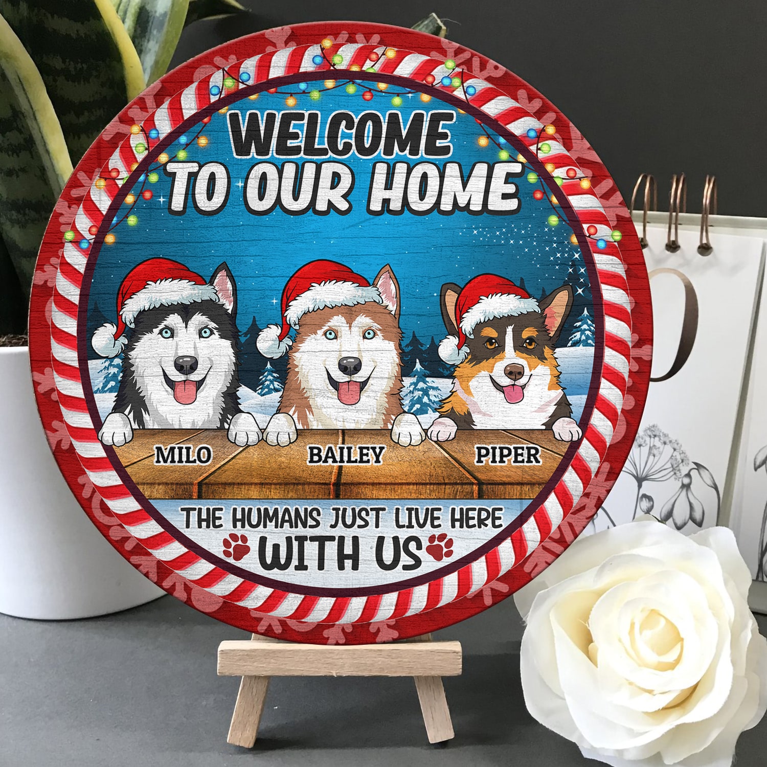 1. Welcome to Our Home (Sample Design 3) Door Sign Mockup 5