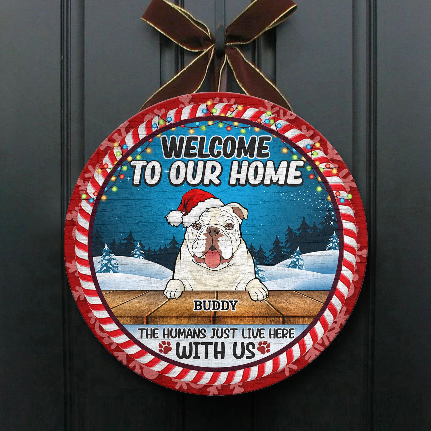 1. Welcome to Our Home (Sample Design 1) Door Sign Mockup 1